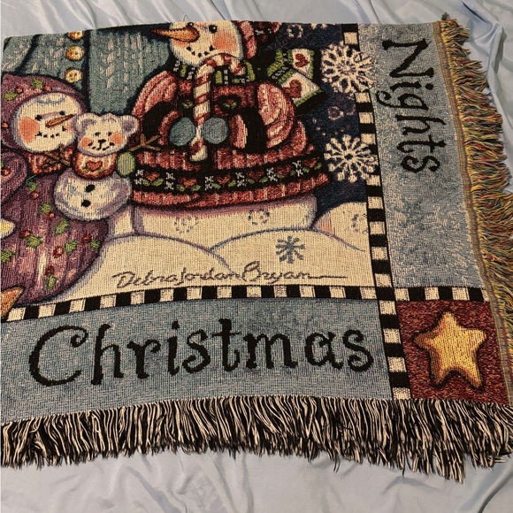 A Cozy Little Christmas Blanket Throw Fringed 50“ X 60” Debra Jordan Bryan - Picture 6 of 9